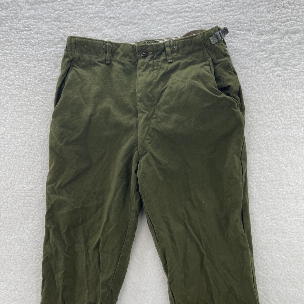 VTG US Military Trousers Mens Medium 30x28 M-1951 Field Wool Green OD Korean War - Picture 3 of 12